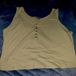 Olive Green Crop Top